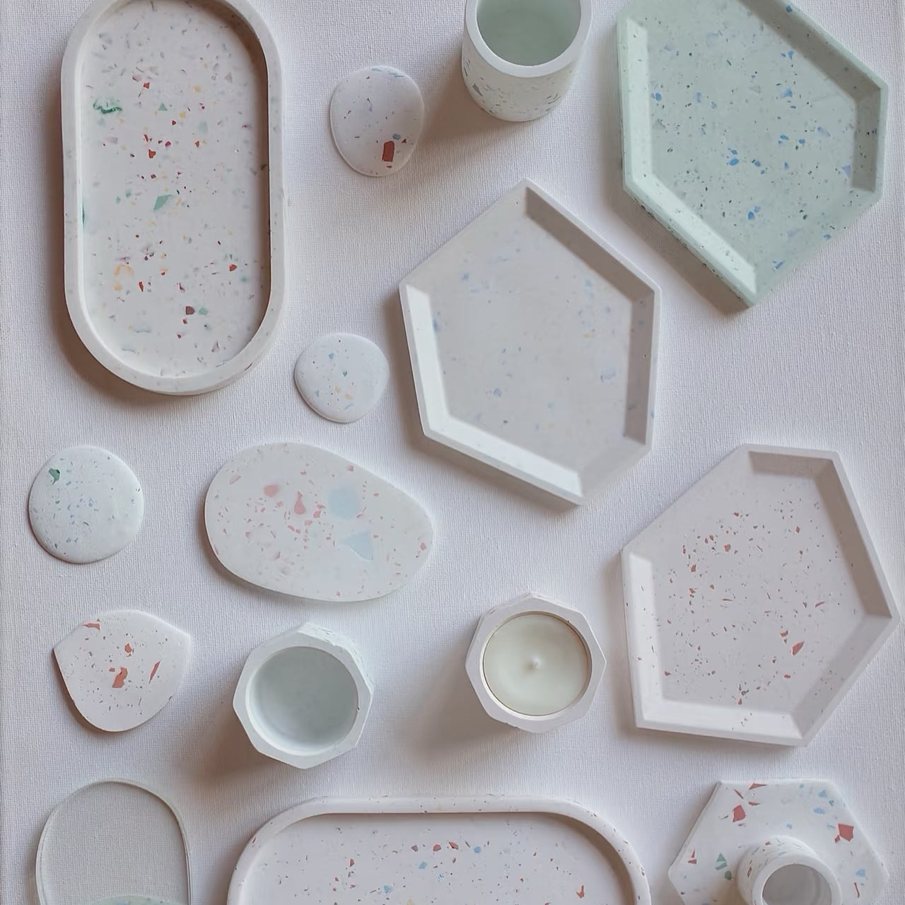 Handmade terrazzo trays and decorative pieces craft activity at XPOP Art Craft Lisle IL
