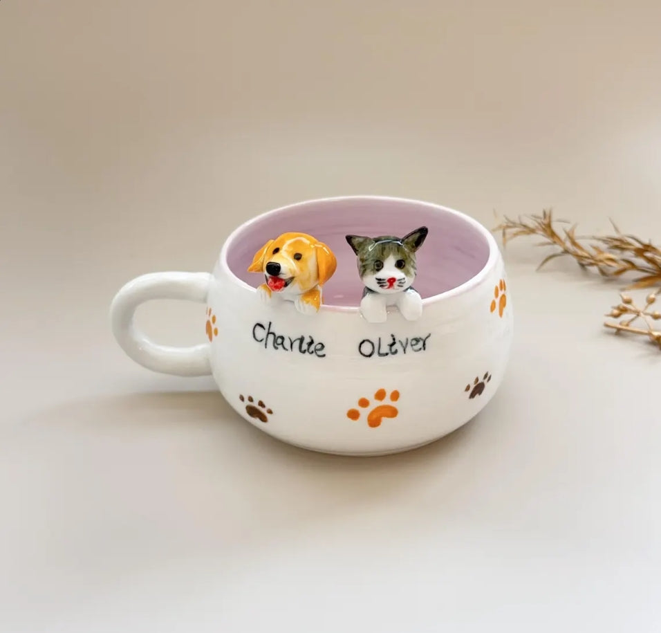 XpopArtCraft Custom Handmade Pet Figure Ceramic Mug-250ml
