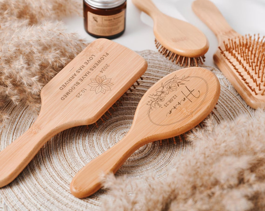Personalized handmade bridesmaids airbag brush