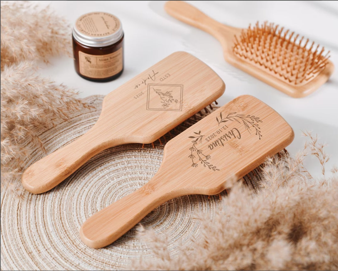 Personalized handmade bridesmaids airbag brush