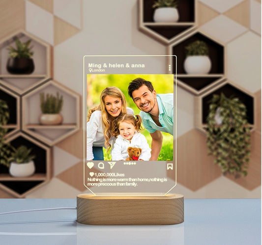 Xpopart Personalized INS frame Photo Night Light, custom Photo Collage LED Night Ligh