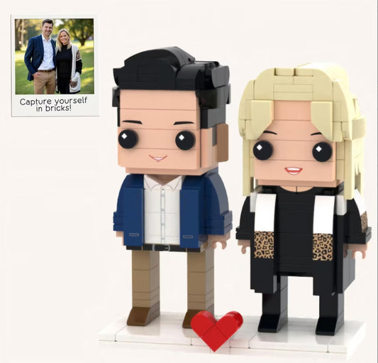 Xpopart Personalized Mini Lego,Personalized brick minifigures, Custom photo puzzle,Customized Couple Lego Minifigures,Customize Lego Figures