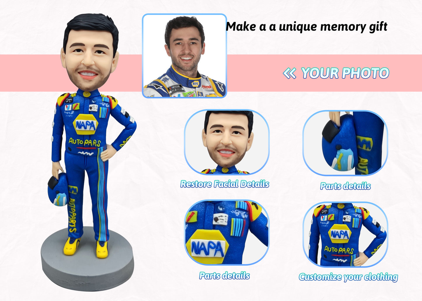XpopartCraft Cutom 7in man bobblehead for husband