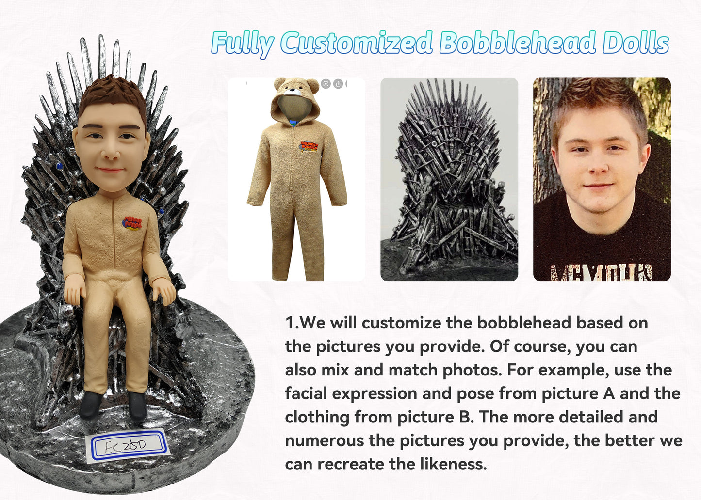 XpopartCraft Cutom 7in man bobblehead for husband