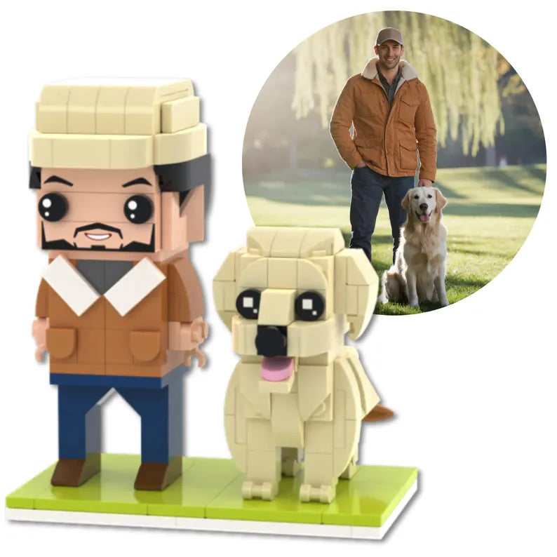 Xpopartcraft Custom Brick Mini figures for HER/HIM, 1 person+1 PET