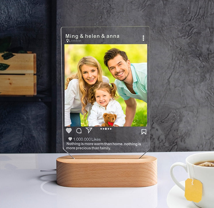 Xpopart Personalized INS frame Photo Night Light, custom Photo Collage LED Night Ligh