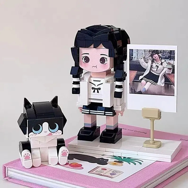 Xpopartcraft Custom Brick Mini figures for HER/HIM, 1 person+1 PET