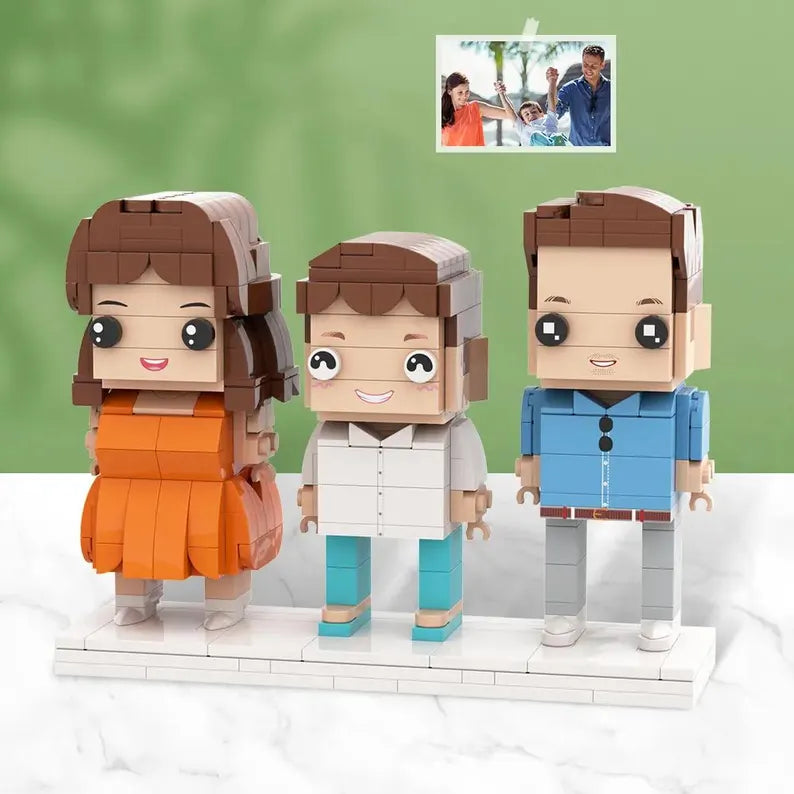 Xpopartcraft Custom Brick Figures Three People from Family Photo