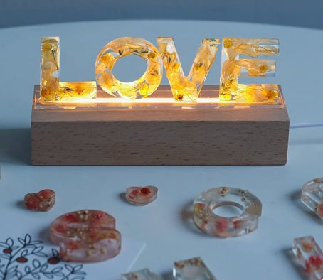 Xpopart Personalized color letter dried flower resin name lamp