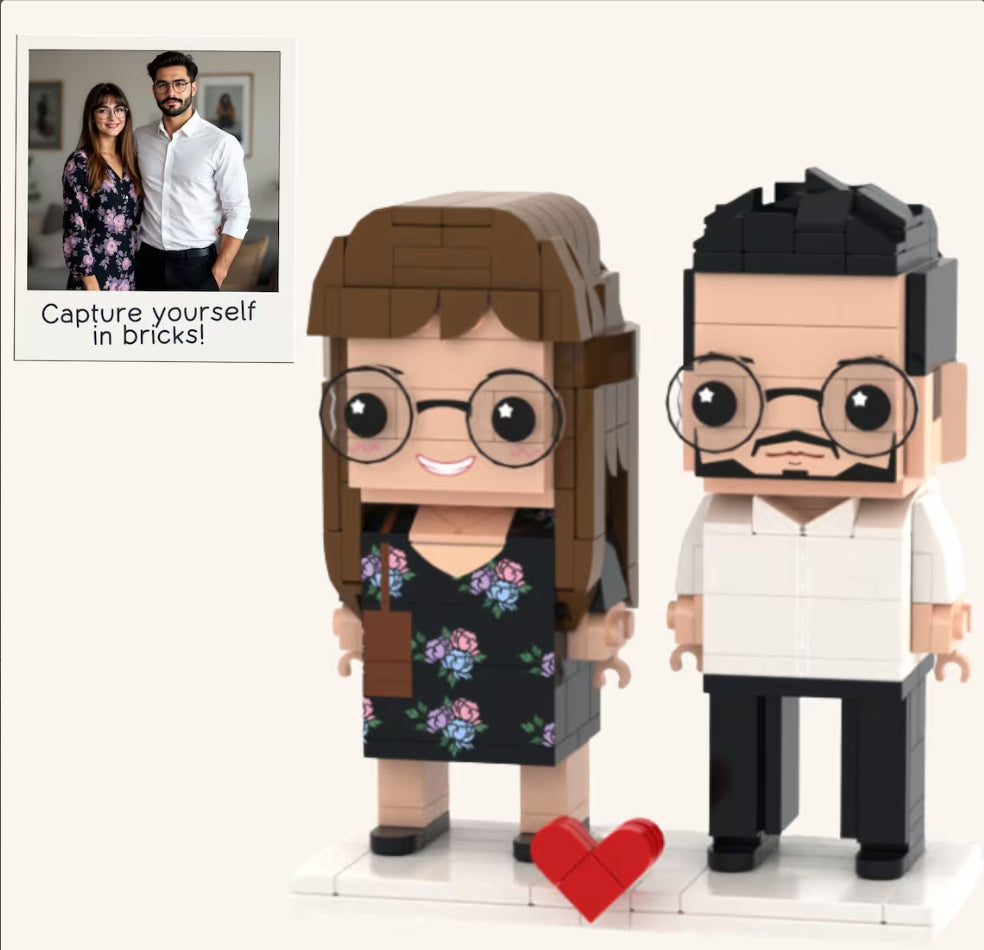 Xpopart Personalized Mini Lego,Personalized brick minifigures, Custom photo puzzle,Customized Couple Lego Minifigures,Customize Lego Figures