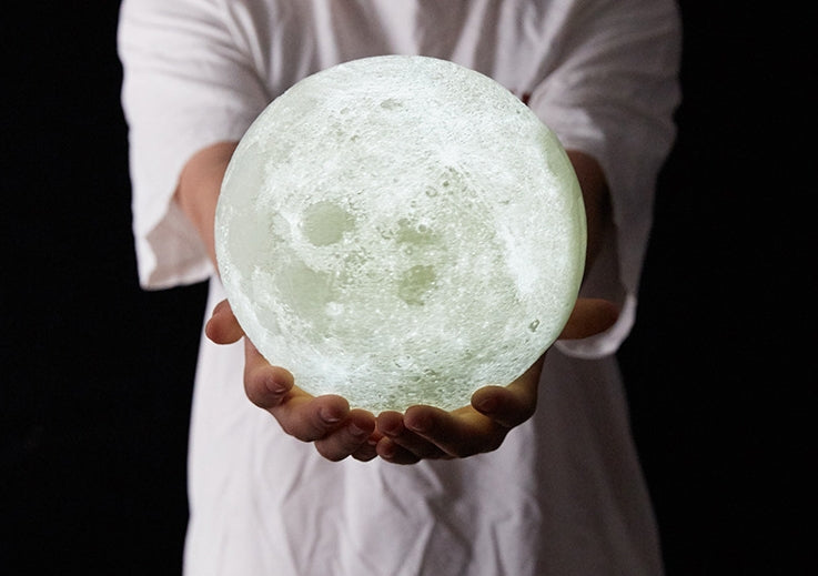 Xpopart Personalized 3d Photo printed Lunar night Moon Lamp, Custom Photo Lunar Moon Lamp Night Light, Bedside lamp