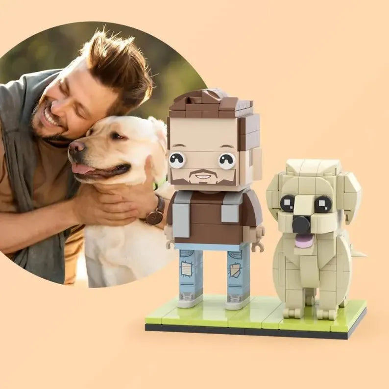Xpopartcraft Custom Brick Mini figures for HER/HIM, 1 person+1 PET