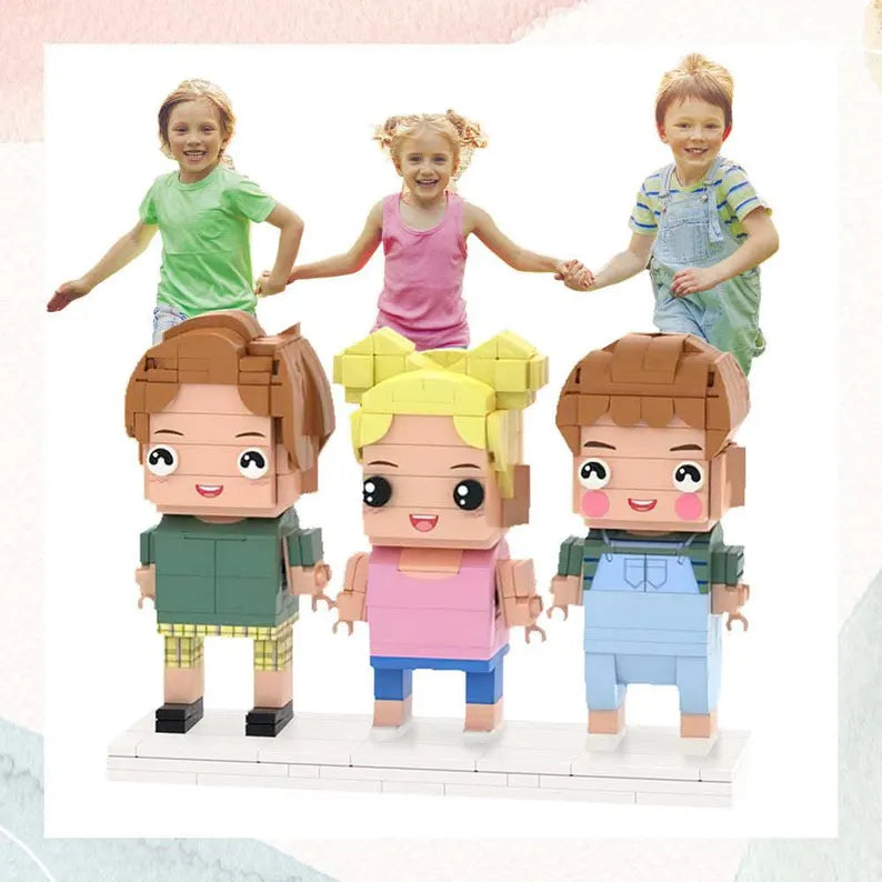 Xpopartcraft Custom Brick Figures Three People from Family Photo