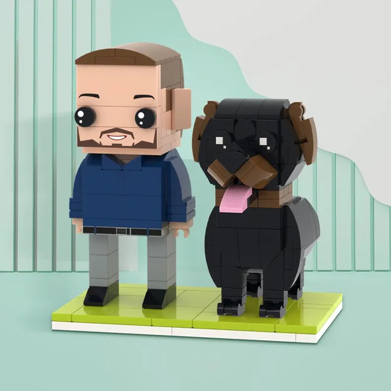 Xpopartcraft Custom Brick Mini figures for HER/HIM, 1 person+1 PET