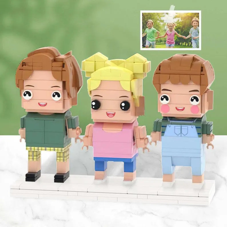 Xpopartcraft Custom Brick Figures Three People from Family Photo