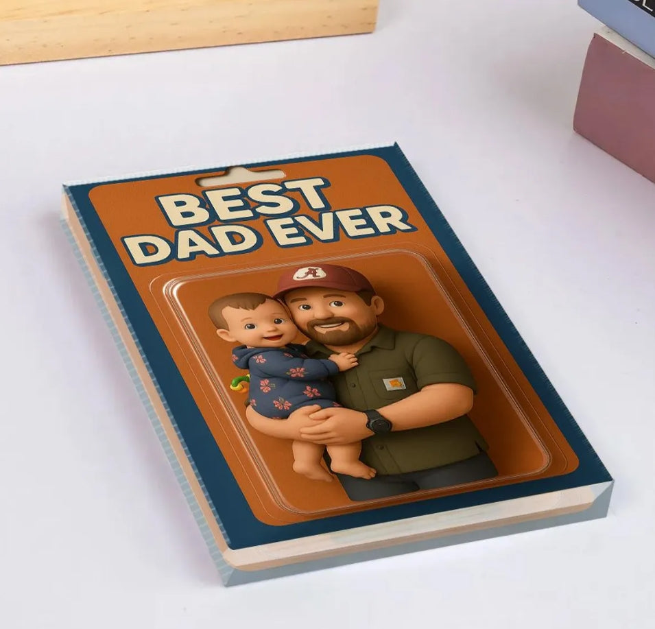 XpopArtCraft Custom Photo Dad And Kids Action Figure Acrylic Block