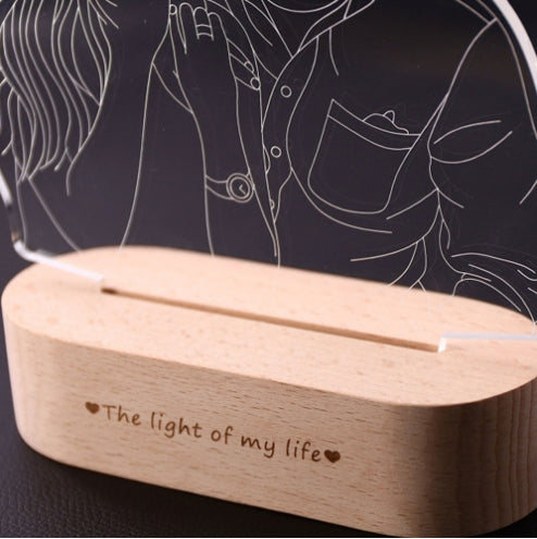 Xpopart Creative 3D Night Light, Custom Line Acrylic Table Lamp according to your photo