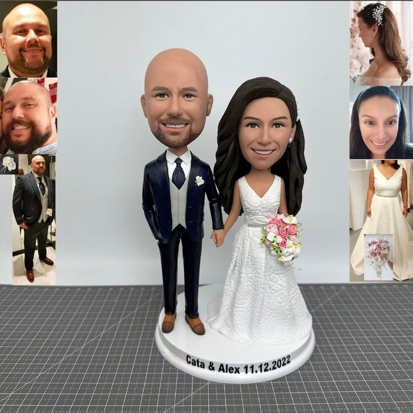 XpopArtCraft 7in Custom Double person couples wedding Bobbleheads