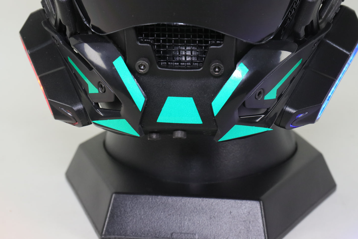 XpopArt Green Rivet Cyberpunk Helmet with light