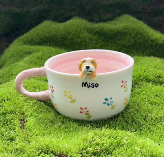 XpopArtCraft Custom Cat and Dog Ceramic Mug-250ml
