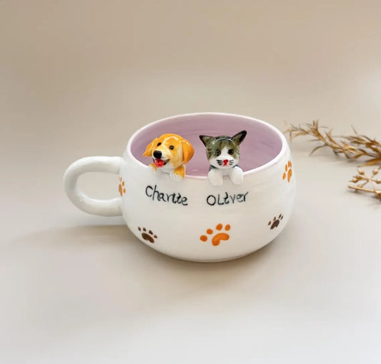 XpopArtCraft Custom Handmade Pet Figure Ceramic Mug-250ml