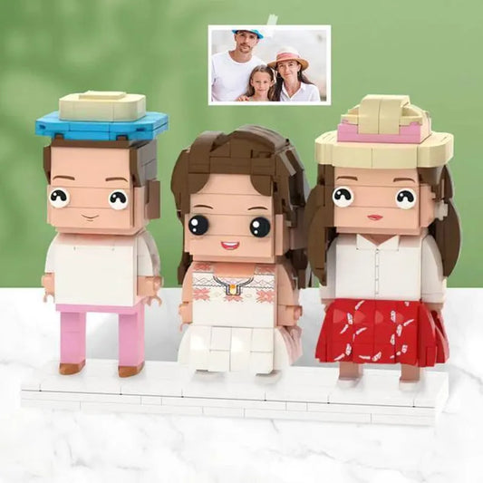 Xpopartcraft Custom Brick Figures Three People from Family Photo