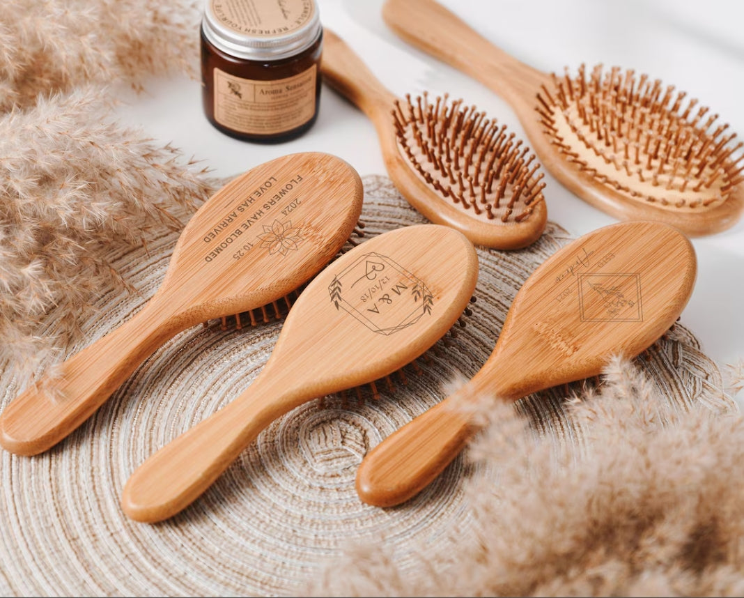 Personalized handmade bridesmaids airbag brush