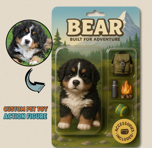 XpopArtCraft Custom Pet Action Figure, Personalized 3D printed real pet Figurine