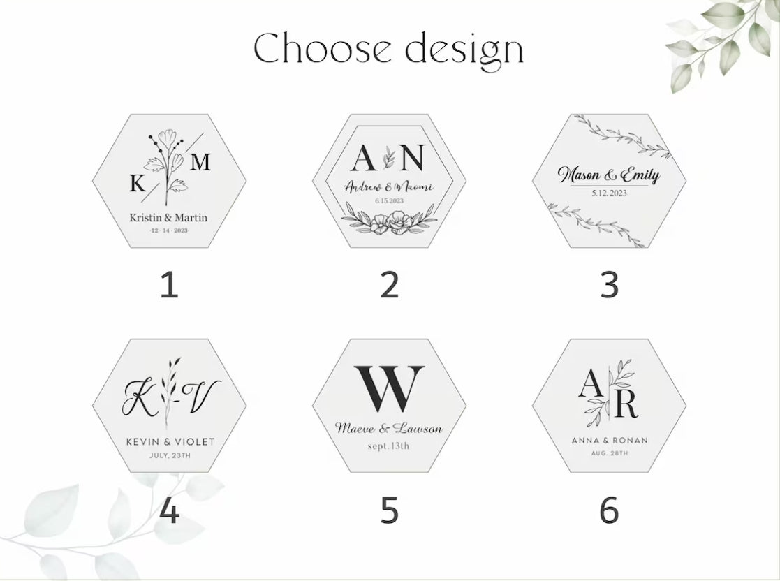 Custom Wedding engraved coaster set