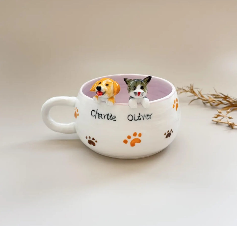 XpopArtCraft Custom Handmade Pet Figure Ceramic Mug-250ml