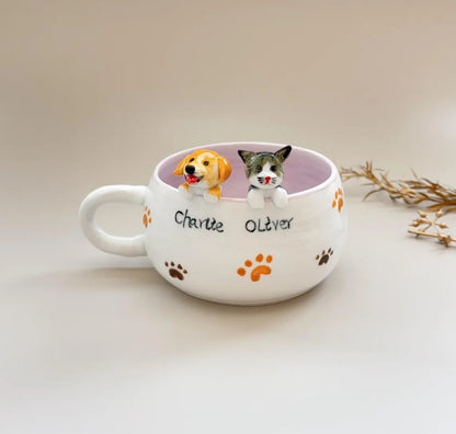 XpopArtCraft Custom Handmade Pet Figure Ceramic Mug-250ml
