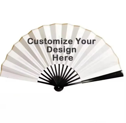 XpopArtCraft Custom double side Hand Fan-black fan rib