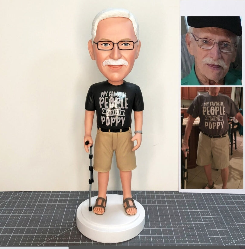 XpopArtCraft 7in Custom Grandfather/ Father Bobblehead