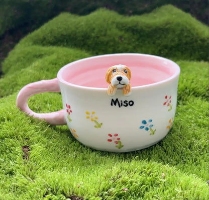 XpopArtCraft Custom Cat and Dog Ceramic Mug-250ml