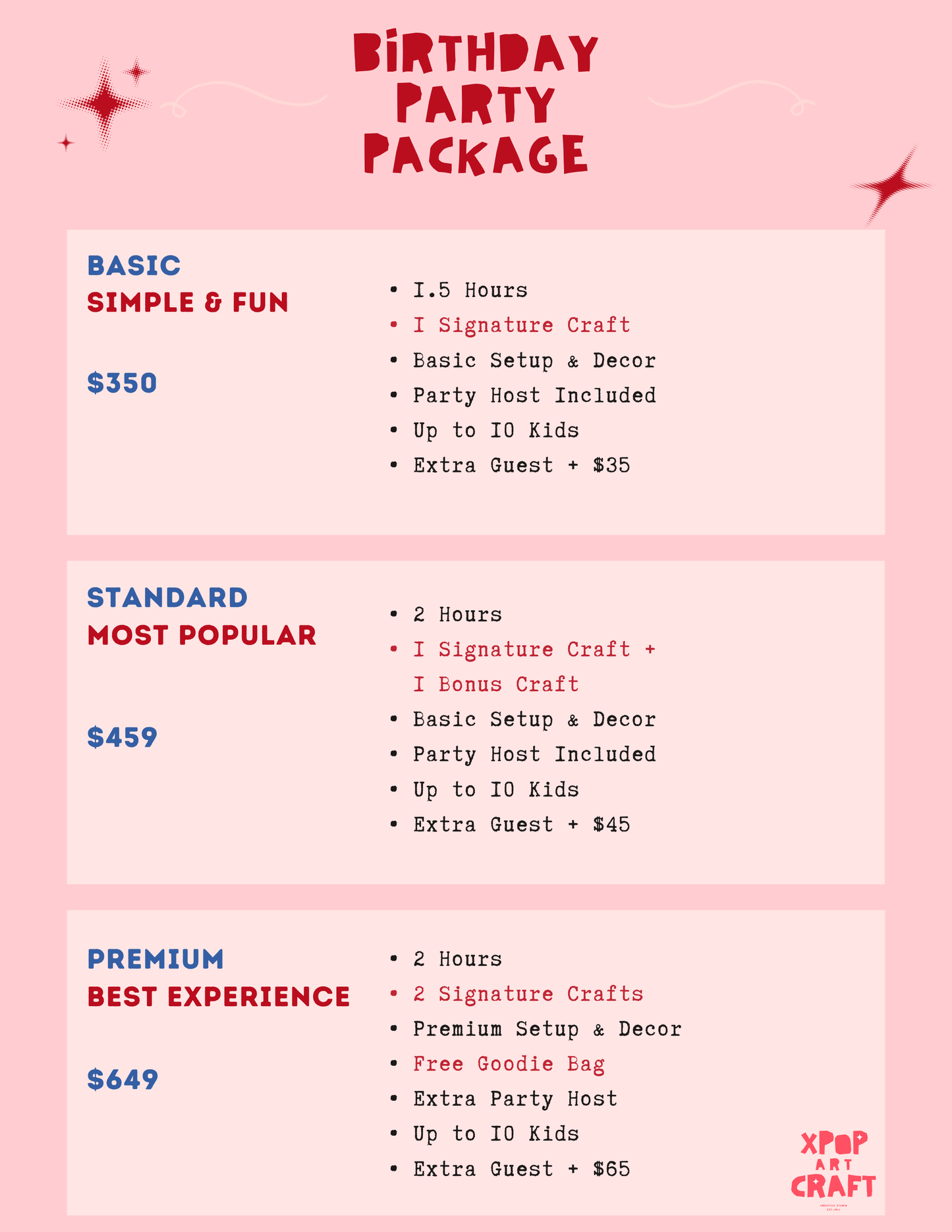 BIRTHDAY PARTY WITH XPOP ART CRAFT