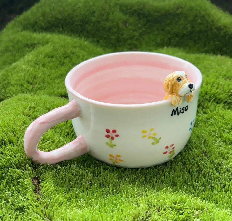 XpopArtCraft Custom Cat and Dog Ceramic Mug-250ml