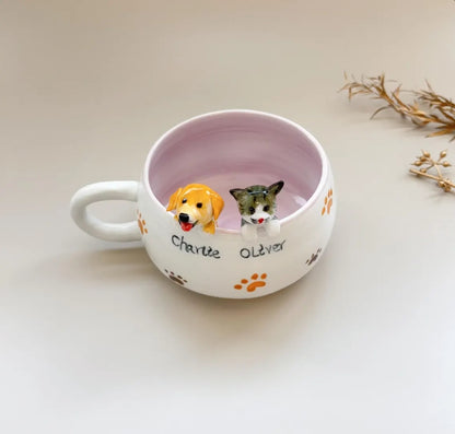 XpopArtCraft Custom Handmade Pet Figure Ceramic Mug-250ml