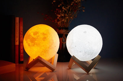 Xpopart Personalized 3d Photo printed Lunar night Moon Lamp, Custom Photo Lunar Moon Lamp Night Light, Bedside lamp