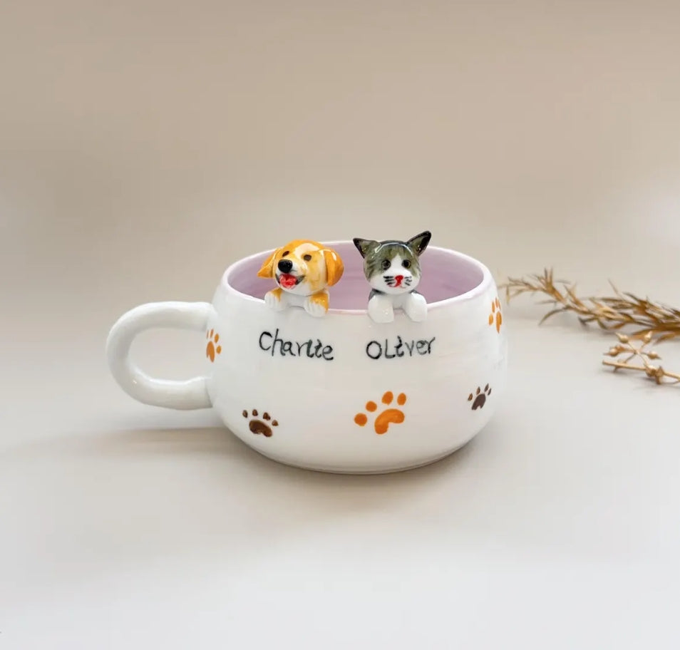 XpopArtCraft Custom Handmade Pet Figure Ceramic Mug-250ml