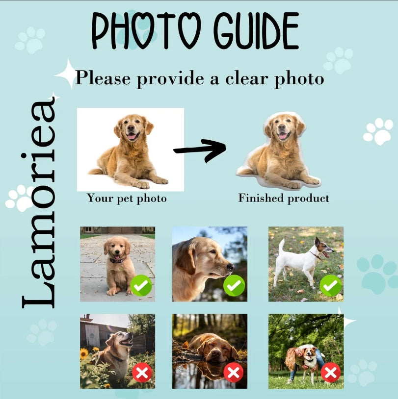 XpopArtCraft Custom 16in 3D pet Photo Pillow