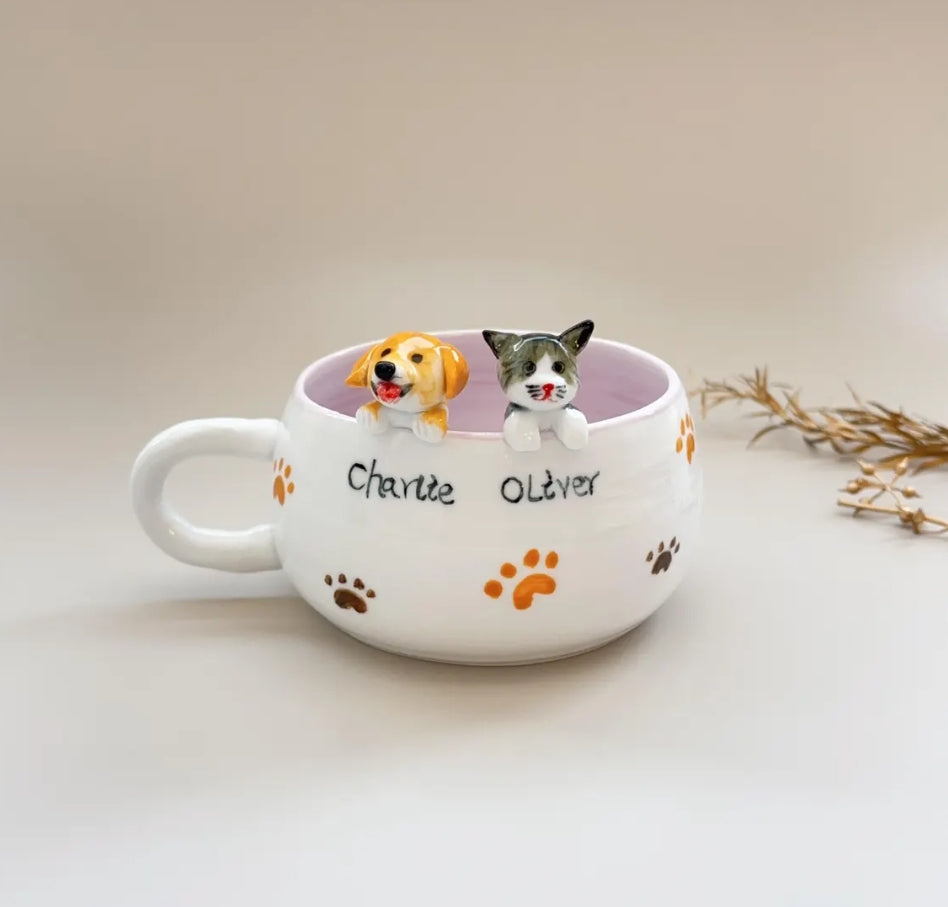 XpopArtCraft Custom Handmade Pet Figure Ceramic Mug-250ml