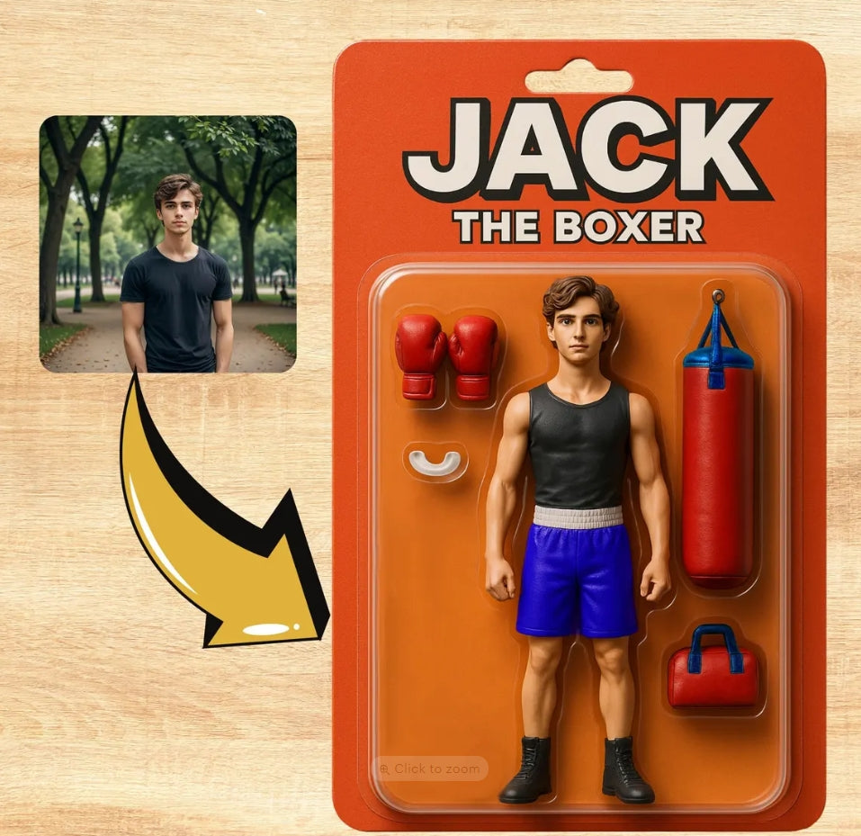XpopArtCraft Custom Photo into an Action Figure /Toy Box Portrait