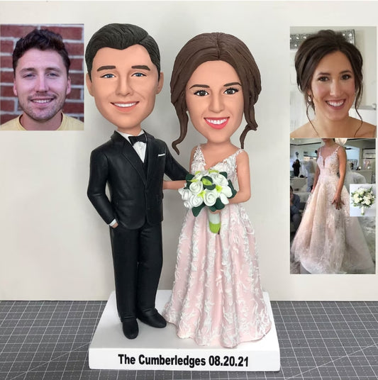 XpopArtCraft 7in Custom Double person couples wedding Bobbleheads