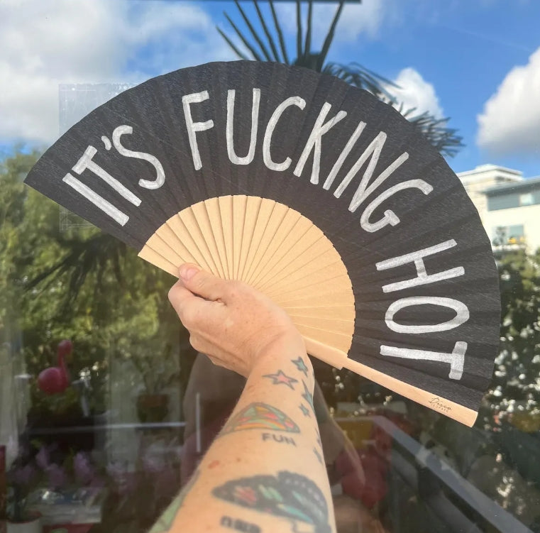 XpopArtCraft CUSTOM TEXT/PHOTO Hand Folding Fan-Black fan rib