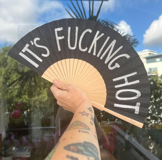 XpopArtCraft CUSTOM TEXT/PHOTO Hand Folding Fan-Black fan rib