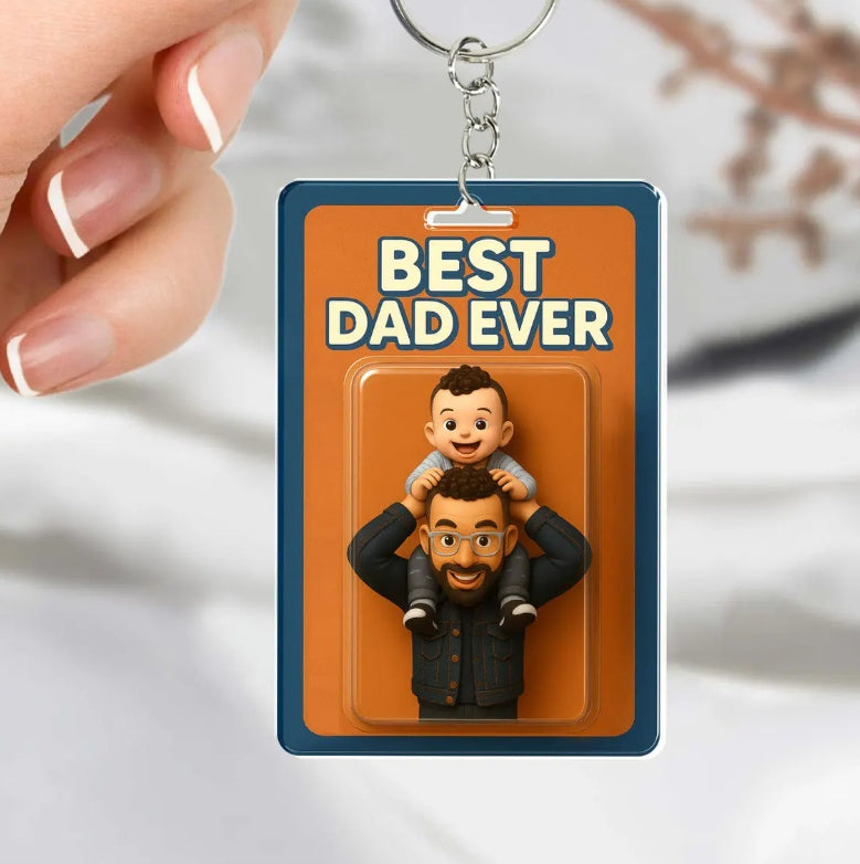 XpopArtCraft Custom Photo Dad And Kids Action Figure Acrylic Block