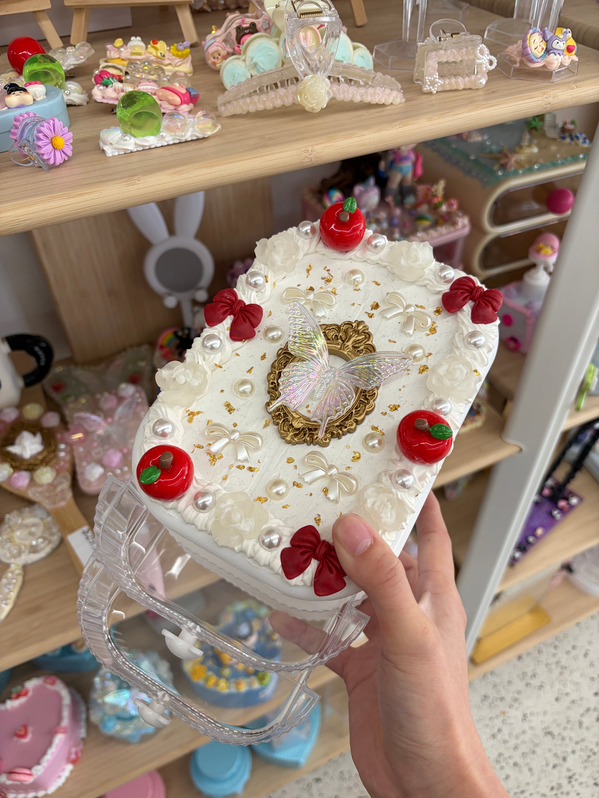 Decoden cream glue storage box craft at XPOP Art Craft Lisle IL