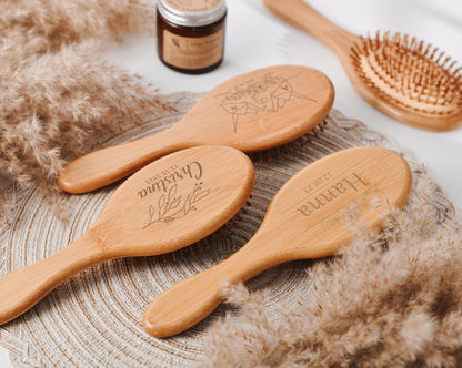 Personalized handmade bridesmaids airbag brush