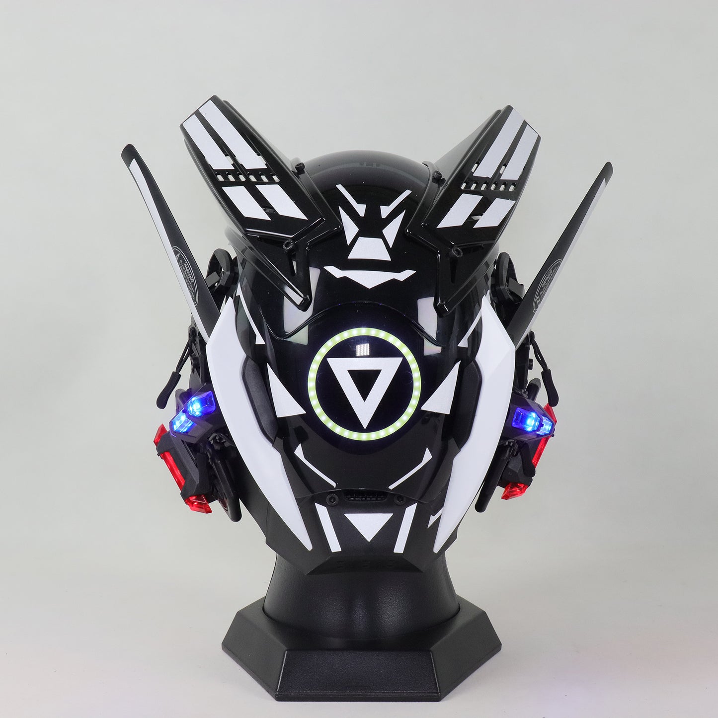 XpopArtCraft Custom White Full Face Glowing Cyberpunk Mask