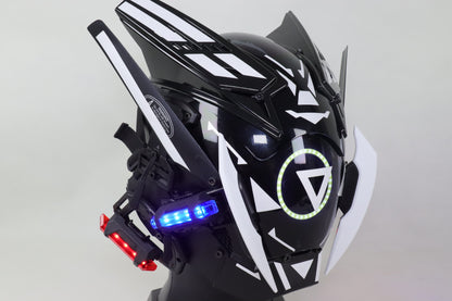 XpopArtCraft Custom White Full Face Glowing Cyberpunk Mask